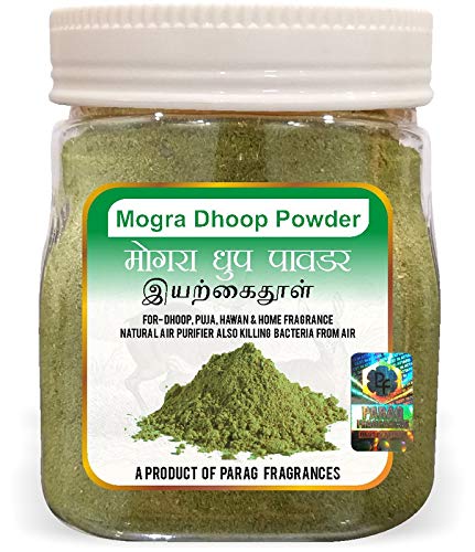 Parag Fragrances Mogra Dhoop Powder for Pooja, Hawan, Home Fragrance and Dhoop / 180 Gram Pack/with Plate and Cone Maker