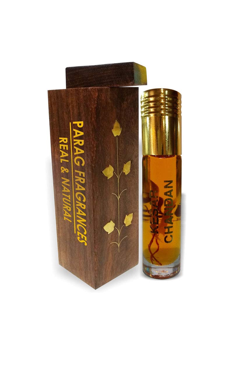 Parag fragrances Kesar Chandan With Handcrafted Wooden Box, 8 ml