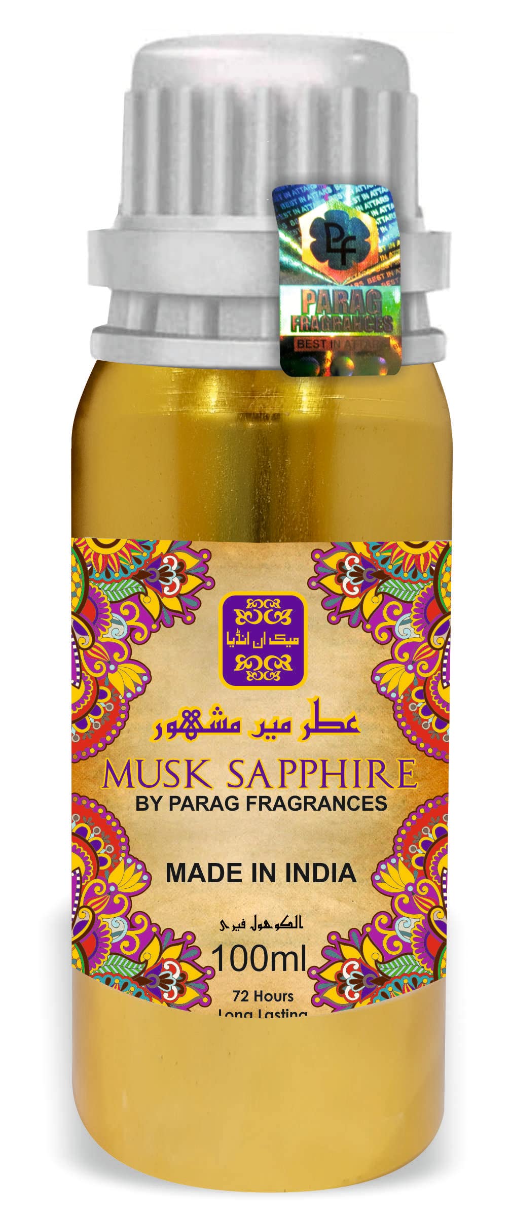Parag Fragrances Non-Alcoholic & Long Lasting Attar Money Saver 100ml Pack (Musk Sapphire)