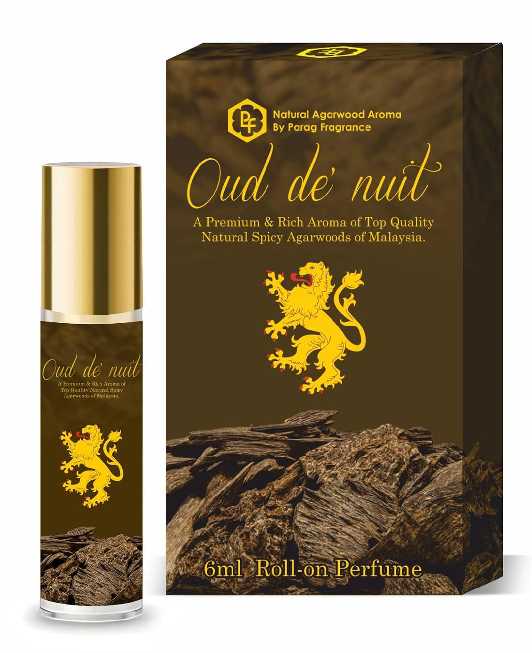 Parag Fragrances Alcohol Free & Long Lasting Attar Perfume Roll-On 6ml (Oud De Nuit)
