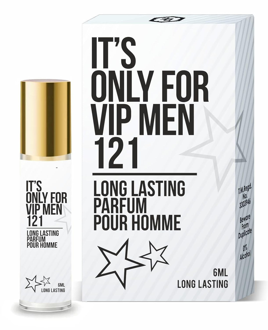 Parag Fragrances Alcohol Free & Long Lasting Attar Perfume Roll-On 6ml (Vip Men Silver)