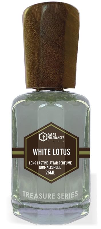 Parag Fragrances White Lotus 25 ML Treasure Series/Natural & Long Lasting Fragrance/Attar Attar Perfume/Ittar For Men/Non Alcoholic Pooja Worship Personal Perfume