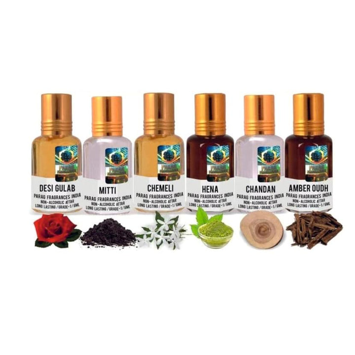 Parag Fragrances Top Attars Collection of India/Alcohol Free Attar Gift Pack
