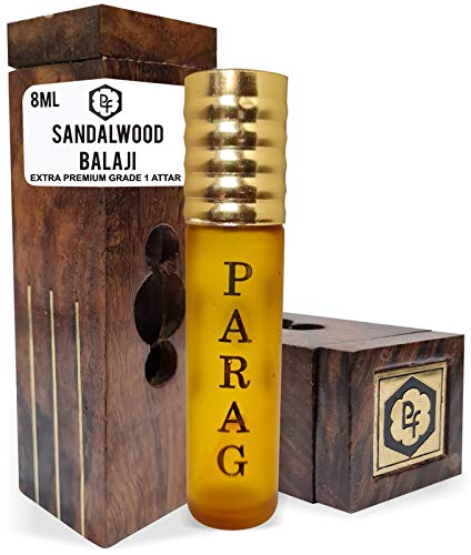 Parag Fragrances Sandalwood Balaji Attar (Grade 1 & Bhapka Processed) With Hand Crafted Wooden