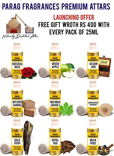 Parag Fragrances Long Lasting, Non-Alcoholic & Grade-1 Attar 25ml (Kesar Chandan)