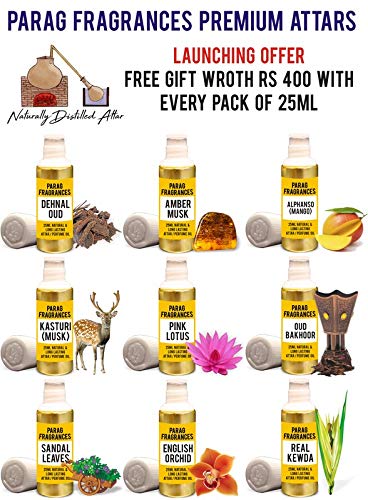 Parag Fragrances Long Lasting, Non-Alcoholic & Grade-1 Attar 25ml (Kesar Chandan)