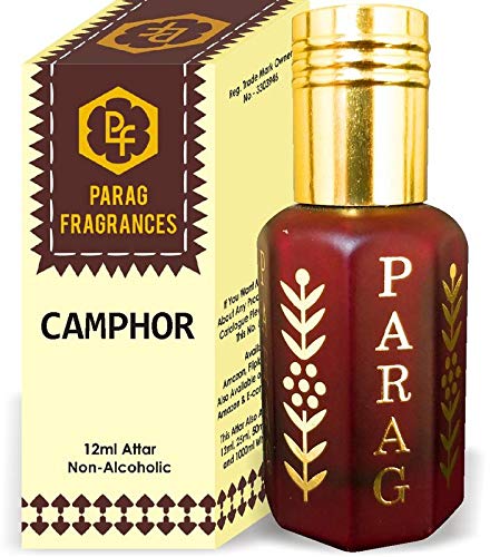 Parag Fragrances Camphor Attar 1 Tola / 12ml (Crystal Series) (Limited Time Launching Offer Pack) Natural Distiled Attar/Alcohol Free Attar/Long Lasting Attar