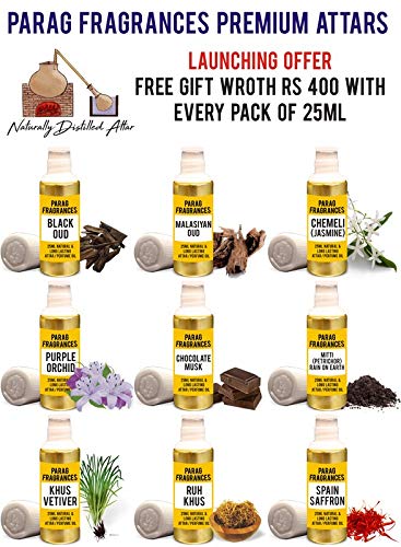 Parag Fragrances Long Lasting, Non-Alcoholic & Grade-1 Attar 25ml (Kesar Chandan)