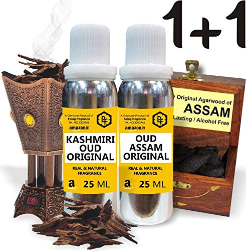 Parag Fragrances Kashmiri Oud & Assam Oud Attar Each 25ml Total 50ml Attar (Limited Time Offer) |Alcohol Free Attar|Best Attar For Man & Religious Attar