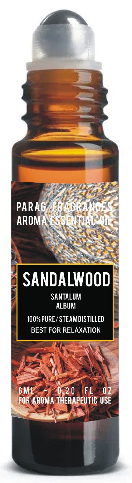 Parag Fragrances Sandalwood Essential Oil / 100% Pure, Natural And Undiluted Oil/Aromatherapy Grade 1 / 6Ml