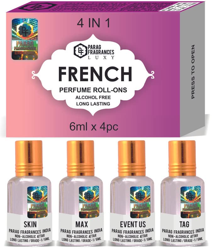 Parag Fragrances Top Attars Collection of India/Alcohol Free Attar Gift Pack