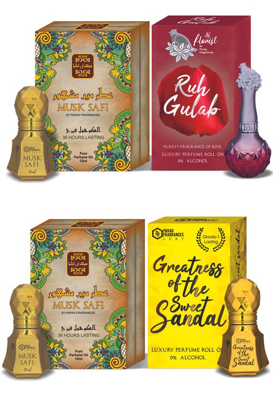 Parag Fragrances Combo Offer Pack of Luxury & Premium Attar Perfumes (Alcohol Free & Long Lasting)