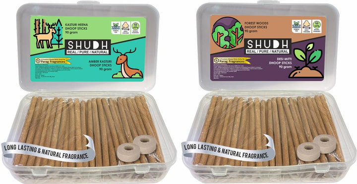 Parag Fragrances Mysore Sandal & Swiss Rose Dhoop Sticks Combo/Natural Dhoop Incense Sticks 130 Gram + 130 Gram = 260 Gram