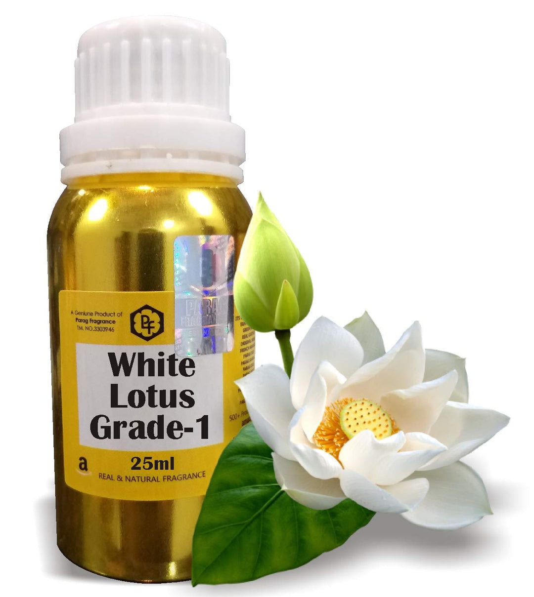 Parag Fragrances White Lotus Attar 25ml (Real & Natural Attar) Best Attar For Worship, 0% Alcohol, Real & Natural, 100% Pure & Undiluted