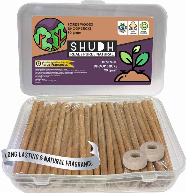 Parag Fragrances Mitti Dhoop & Forest Woods Dhoop Sticks Combo/Natural Dhoop Incense Sticks 90 Gram + 90 Gram = 180 Gram
