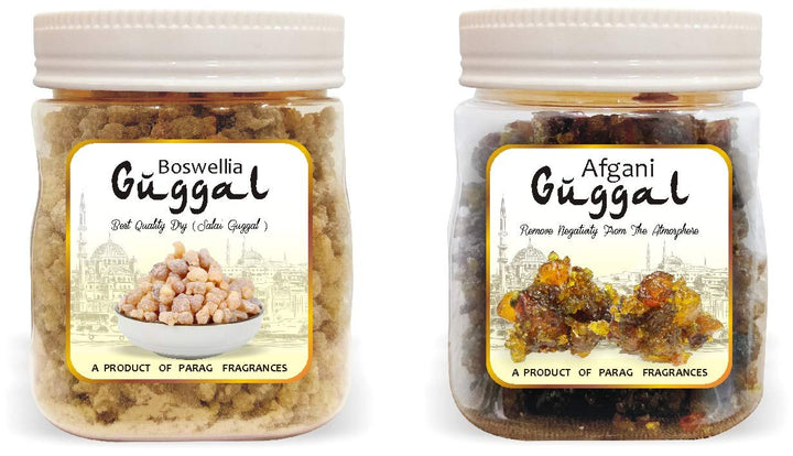 Parag Fragrances Combo Pack of Afgani Gugal & Boswelli Guggal 250gm Each (500gm) Natural Guggal for Dhoop and Hawan