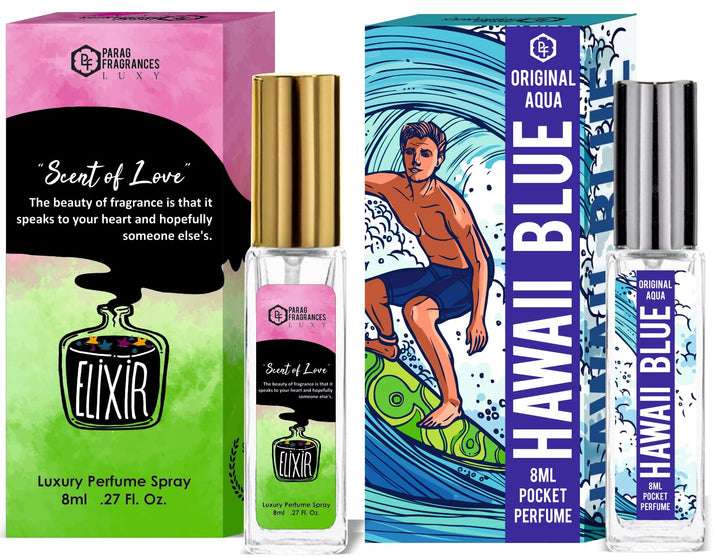 Parag Fragrances Mysore Sandal/Jasmine/Ruh Gulab Combo Pack of Long Lasting Perfume 8ml x 3 pc Total 24ml Perfume Spray For Men and Women