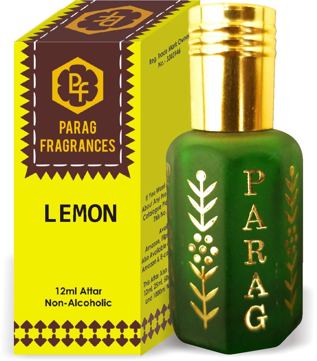 Parag Fragrances Lemon Attar 1 Tola / 12ml (Crystal Series) (Limited Time Launching Offer Pack) Natural Distiled Attar/Alcohol Free Attar/Long Lasting Attar