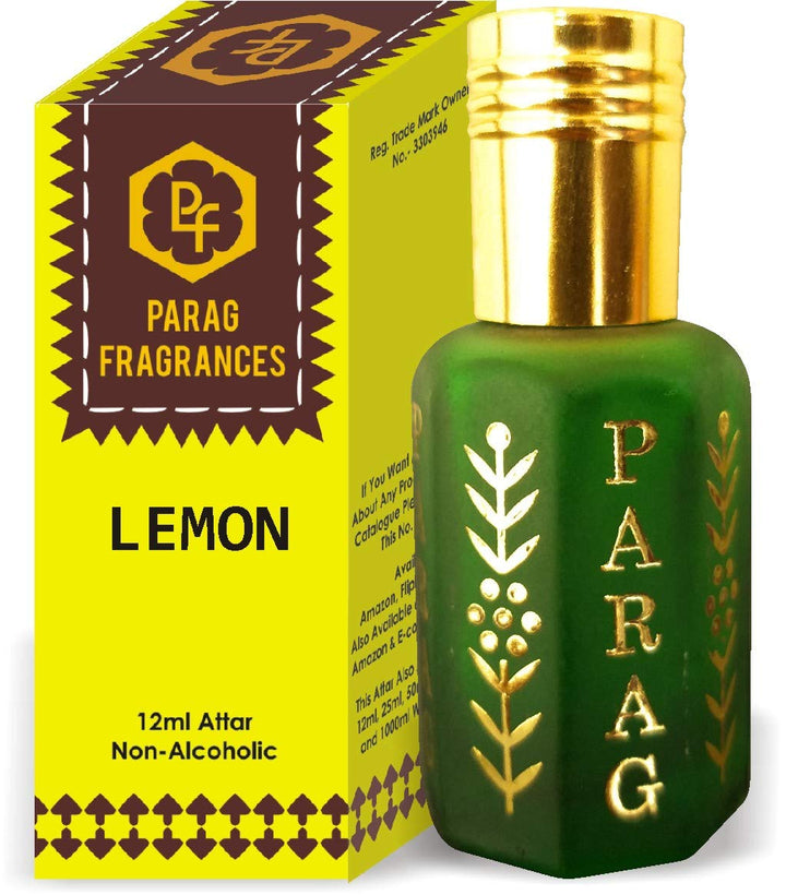 Parag Fragrances Lemon Attar 1 Tola / 12ml (Crystal Series) (Limited Time Launching Offer Pack) Natural Distiled Attar/Alcohol Free Attar/Long Lasting Attar