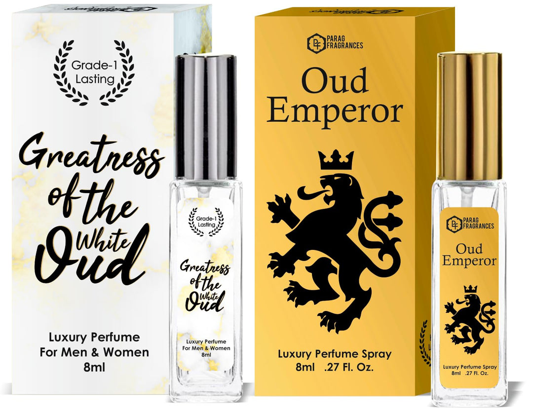 Parag Fragrances Mysore Sandal/Jasmine/Ruh Gulab Combo Pack of Long Lasting Perfume 8ml x 3 pc Total 24ml Perfume Spray For Men and Women
