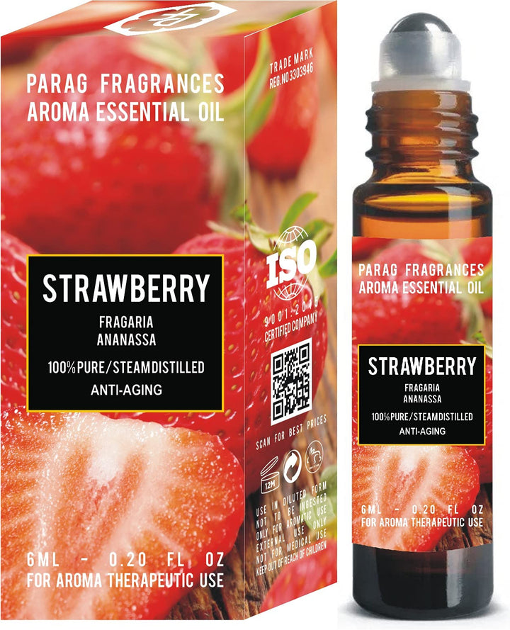 Parag Fragrances Strawberry Essential Oil / 100% Pure, Natural And Undiluted Oil/Aromatherapy Grade 1 / 6Ml