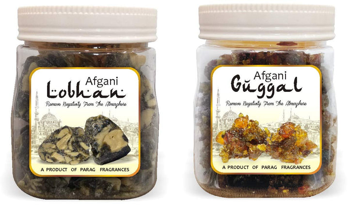 Parag Fragrances Combo Pack of Afgani Loban & Afgani Guggal 250gm Each (500gm) Natural Guggal for Dhoop and Hawan