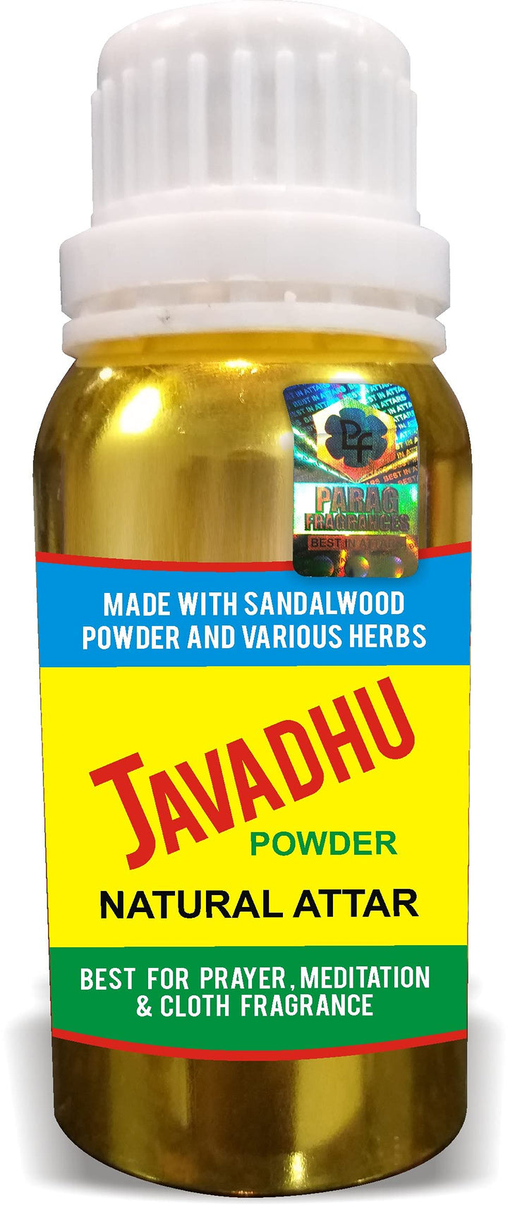 Parag Fragrances Golden Javadhu Extra Premium Attar For Worship, Religious Use, Home Fragrance, Clothes or Personal Fragrance (100)