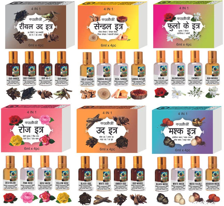 Parag Fragrances Top Attars Collection of India/Alcohol Free Attar Gift Pack