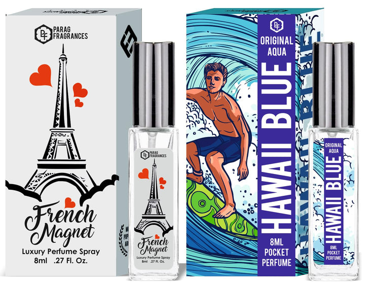 Parag Fragrances Mysore Sandal/Jasmine/Ruh Gulab Combo Pack of Long Lasting Perfume 8ml x 3 pc Total 24ml Perfume Spray For Men and Women