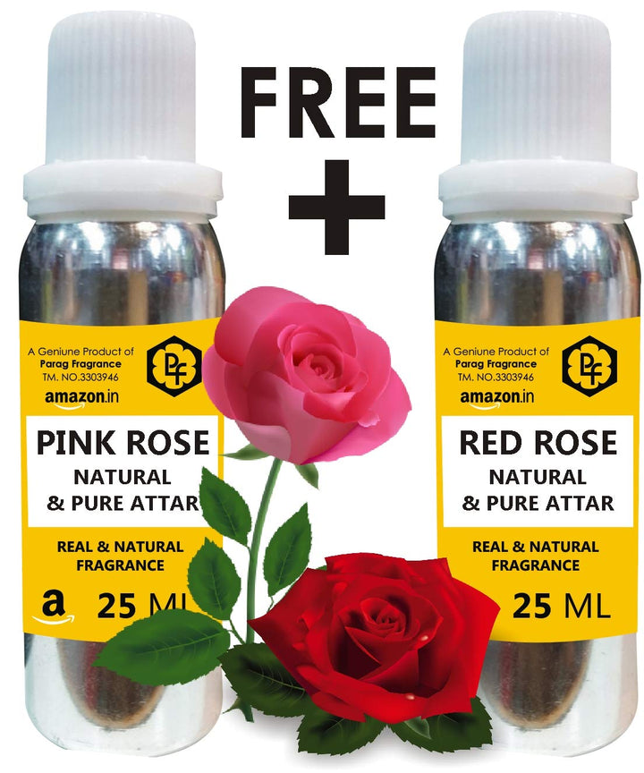 Parag Fragrances Pink Rose 25ml Attar & Get Red Rose 25ml Attar Free