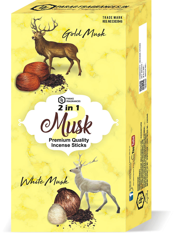 Parag Fragrances Musk 2 in 1 Premium Incense Sticks Agarbatti Pack of 150 Incense Sticks