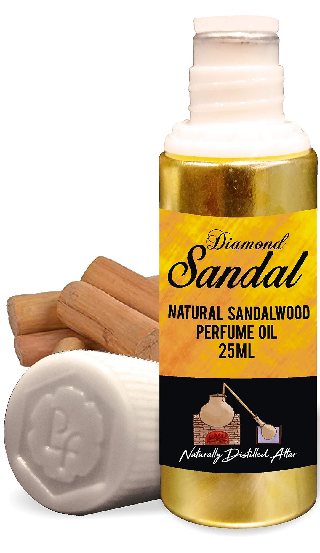 Parag Fragrances Diamond Sandal 25ml Attar/Perfume Oil (Long Lasting Sandal Perfume of India By Parag) (Goldan Sandalwood Oil)