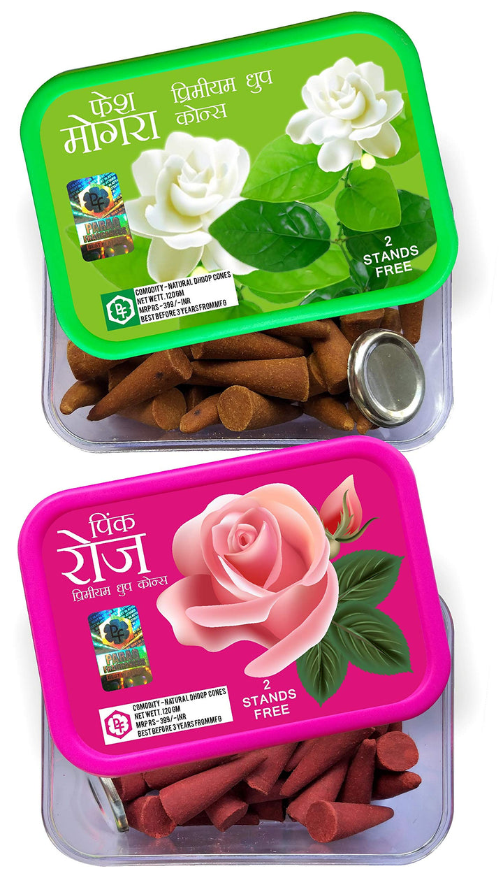 Parag Fragrances Natural Fragrance Dhoop Cones for Home Fragrance and Worship