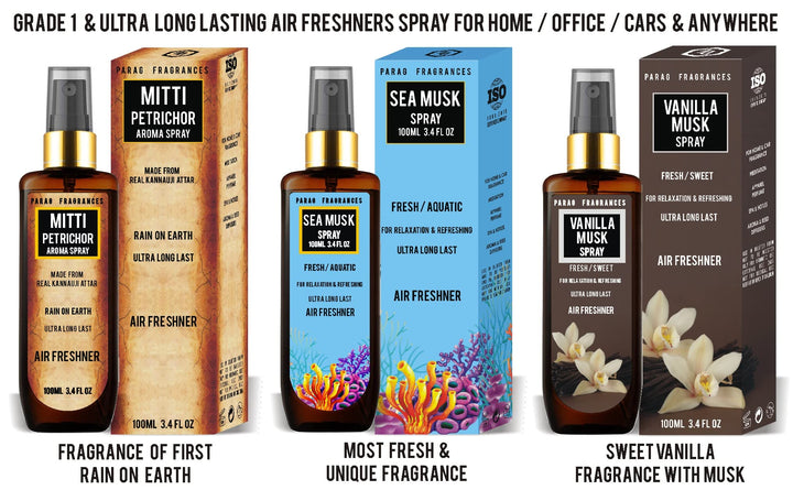 Parag Fragrances Citrus & Musk Essential Oil Room Spray Perfume For 24 Hours Freshness & Fragrance at Home/Spreading Positive Energy, Best For Relaxation, Air Freshener / 100ml