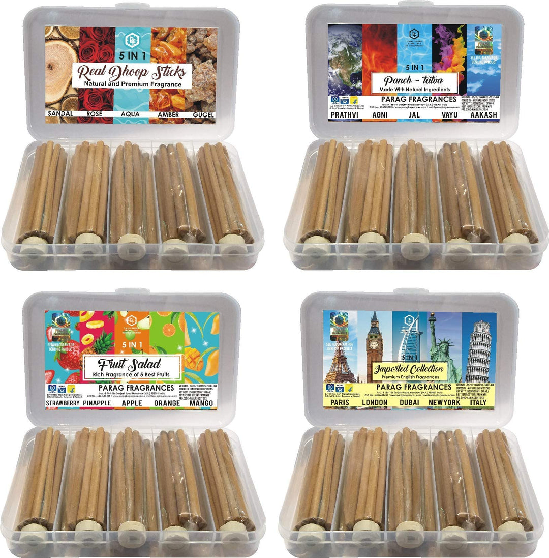 Parag fragrances 6 Wonders Back Flow Incense Cones (Rose, Sandalwood, Lavender, Mogra, Champa & Oud) For Smoke Fountain/Extra Fragrant Backflow Dhoop Cones Natural Oil