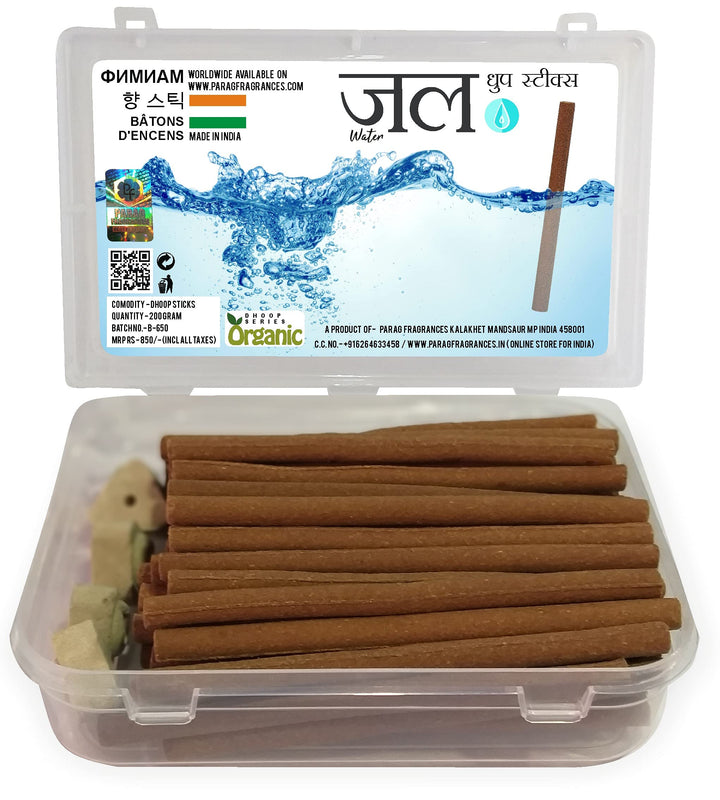 Parag Fragrances Organic Series Natural Dhoop Sticks 200 Grams (Aqua/Water)