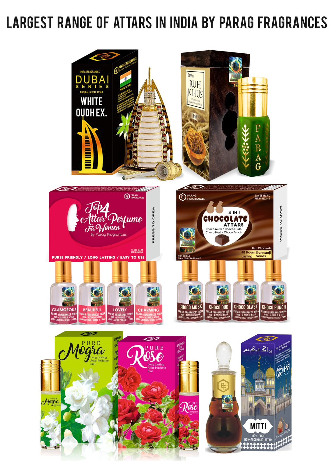 Parag Fragrances Ruh Khus 3ml Attar (100% Natural & Bhapka Processen Khus/Vetiver Attar) Long Lasting and Purest Attar of Kannauji Khus