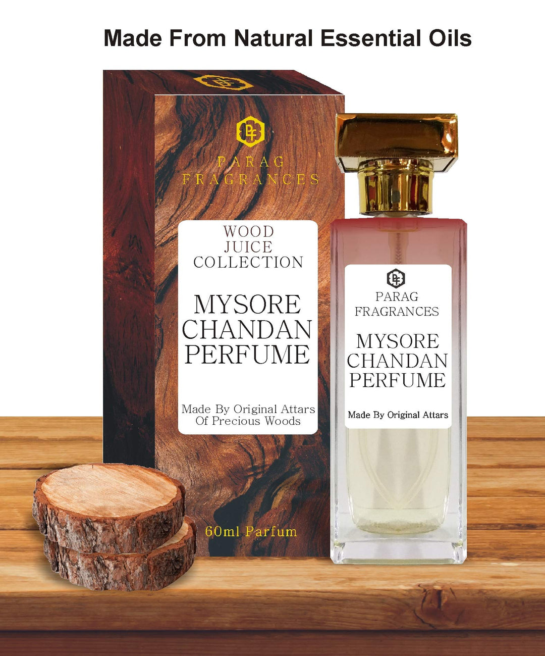Parag Fragrances Mysore Chandan Attar Perfume 60ml (Made From Attars For Staying Long on Clothes) Natural Spray Perfume Attar For Men/Unisex (Contain Aqua & Denat Alcohol)