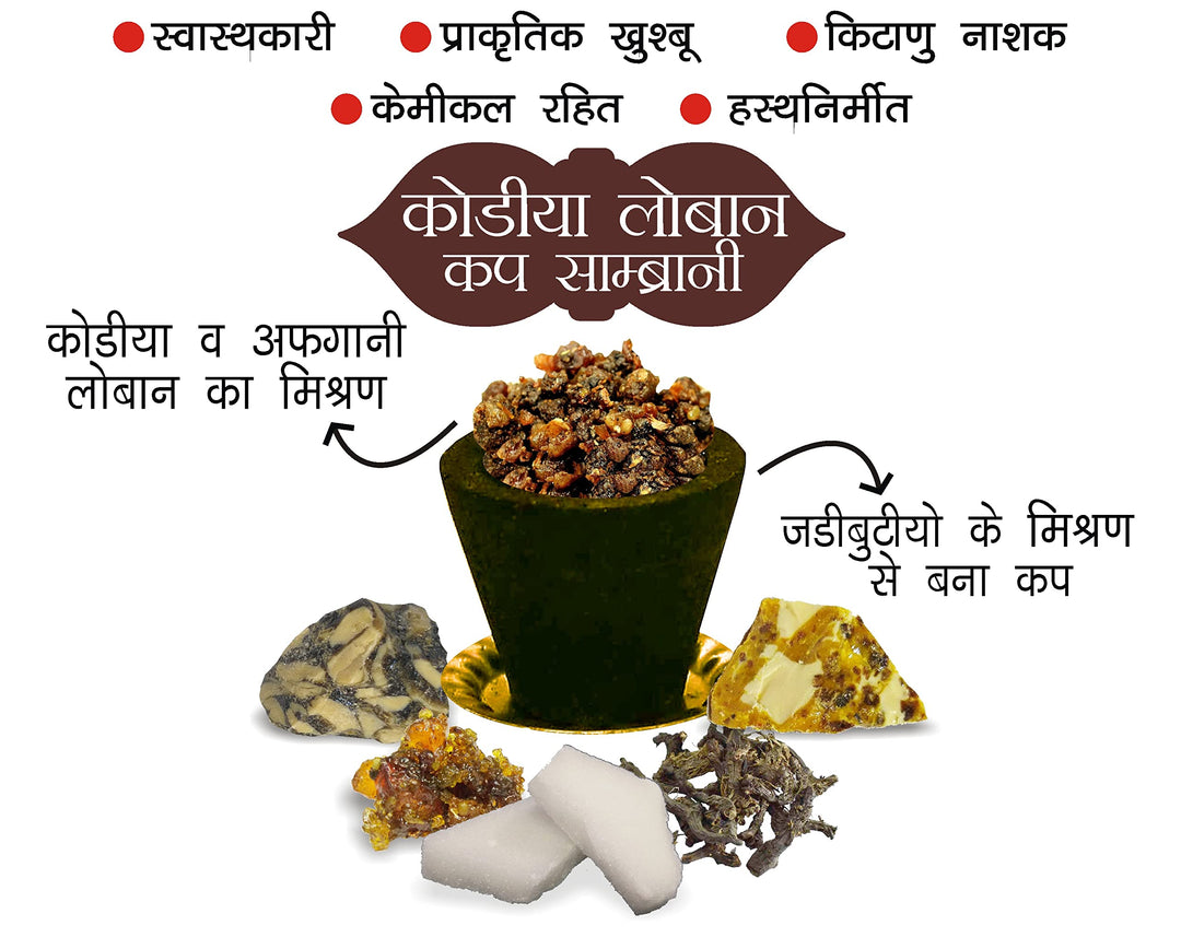 Parag Fragrances Kodiya Loban Sambrani Cup 24Pc Pack Real Loban and Various Herbs/Sambrani Cup for Home Fragrance and Pooja