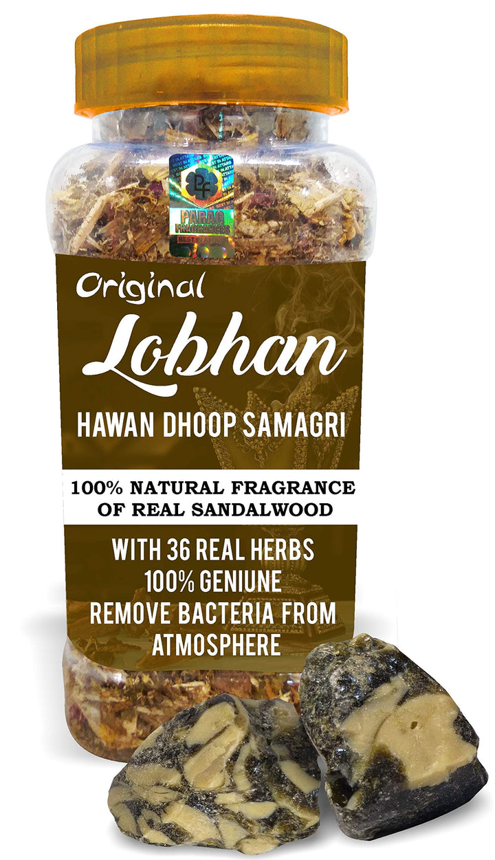 Parag Fragrances Lobhan Hawan Dhoop Samagri Hawan Samagri with 36 Types of Herbs/Hawan Samagri for Dhoop, Hawan or Yagya (150gm)