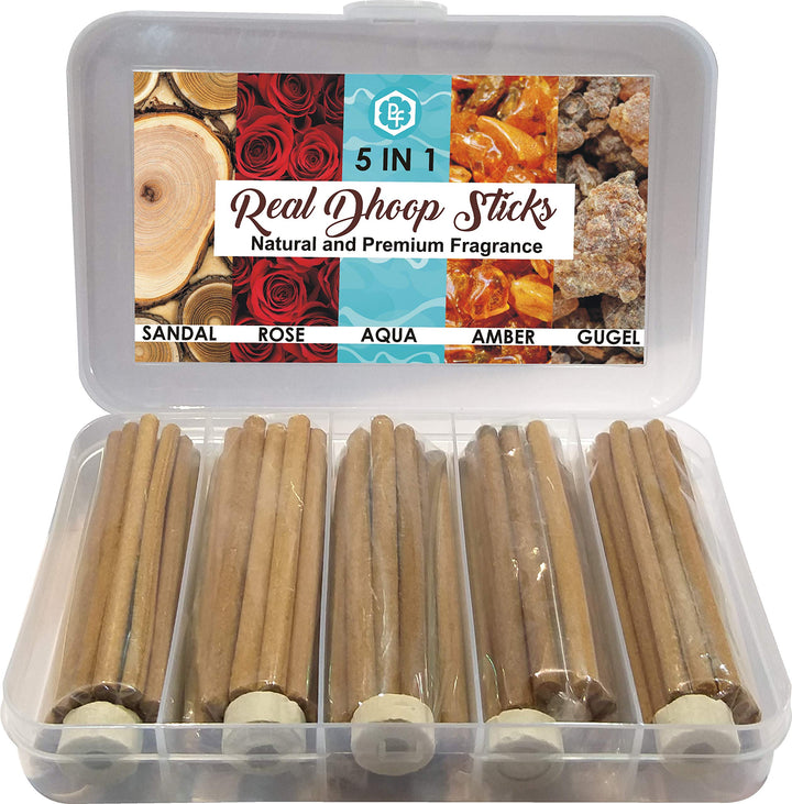 Parag Fragrances 5 in 1 Real & Natural Dhoop Sticks 250 Grams (Set No. 1)
