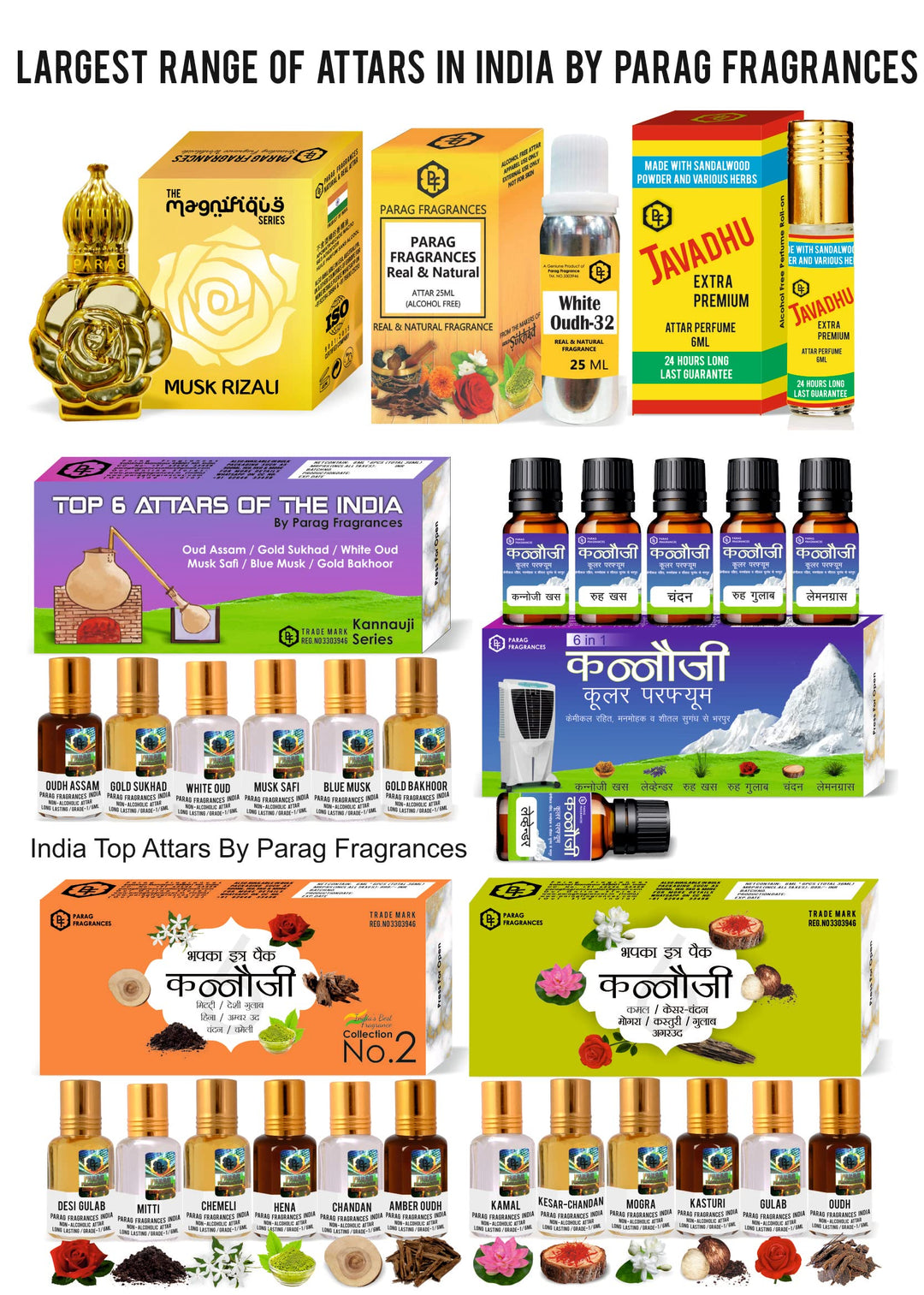 Parag Fragrances Non-Alcoholic & Long Lasting Attar Money 100ml Saver Pack