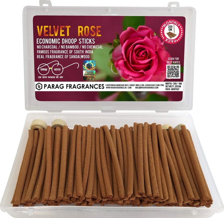 Parag Fragrances 200 Gram Economic Series Dhoop Sticks (Velvet Rose)