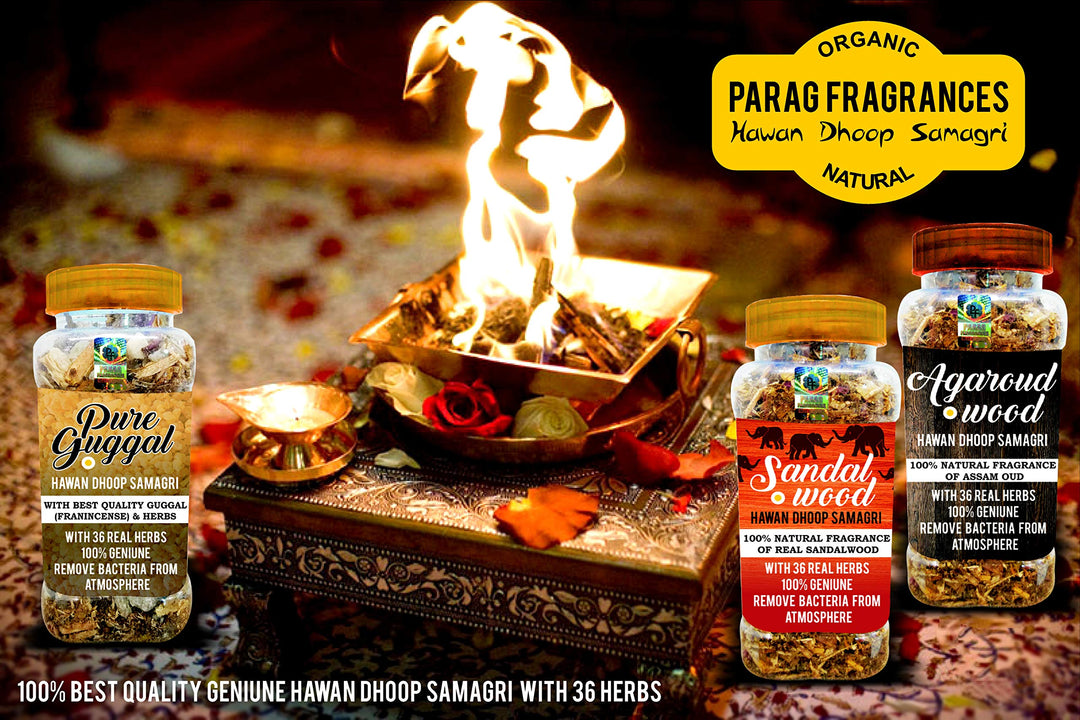 Parag Fragrances Lobhan Hawan Dhoop Samagri Hawan Samagri with 36 Types of Herbs/Hawan Samagri for Dhoop, Hawan or Yagya (150gm)