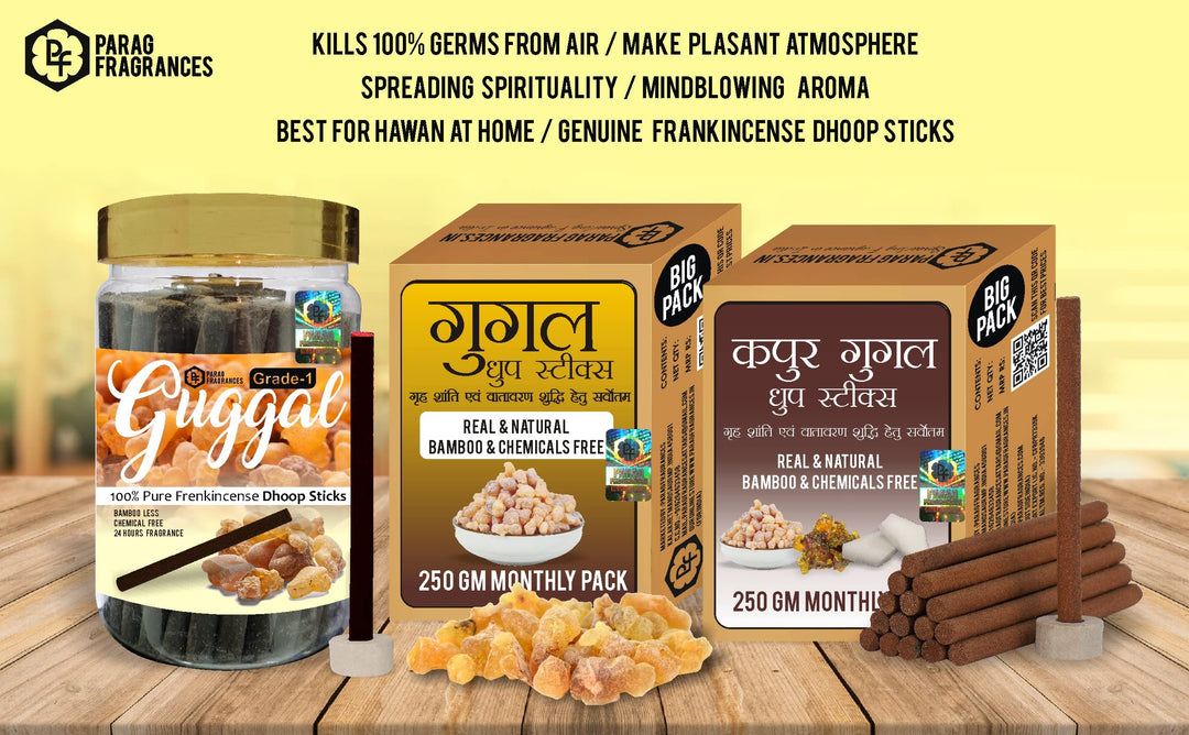 Parag Fragrances Natural & Long Lasting 250 Gram Dhoop Sticks for Pooja & Home Fragrances (Itra Rose)