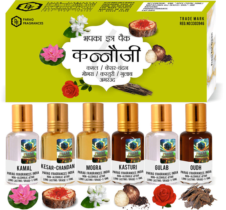 Parag Fragrances Natural and Premium Attar Gift Pack