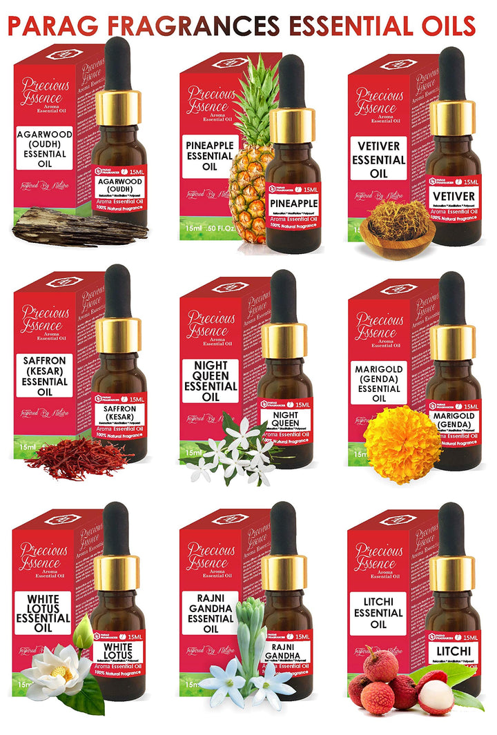 Parag fragrances Glass Marigold Essential Oil 15ml (Undiluted, Pure Natural Essential Oil for Aromatherapy, Relaxation, Meditation or Hair/Skin Treatment) - Beige