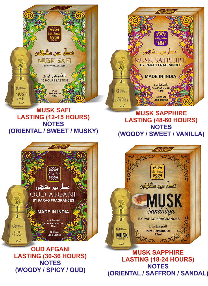 Parag Fragrances Natural and Premium Attar Gift Pack