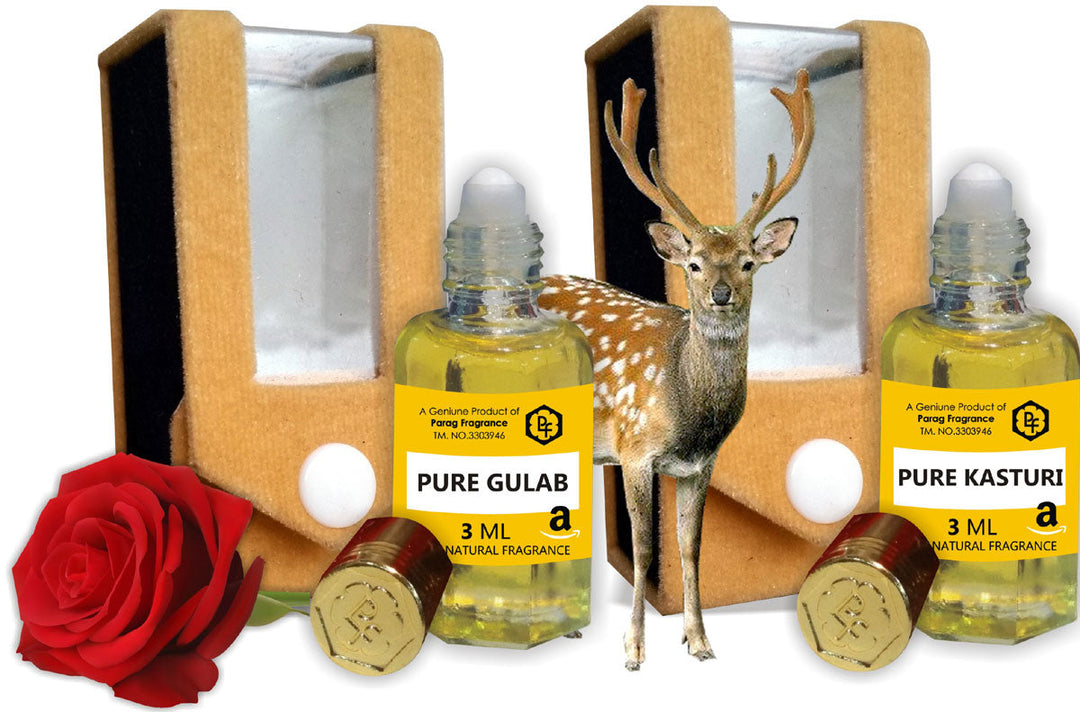 COMBO PACK OF ROSE 3ML AND KASTURI 3ML ATTAR