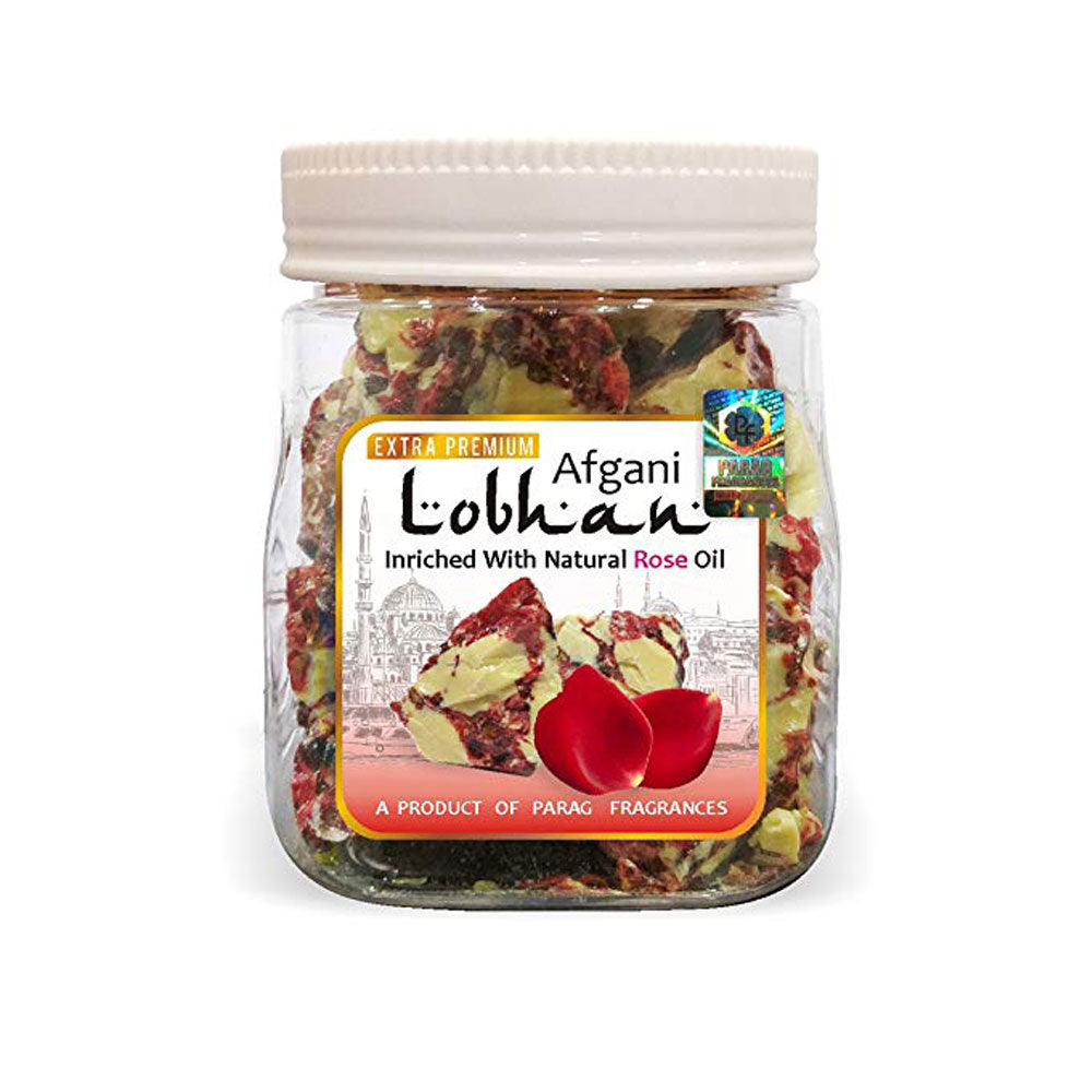 Parag fragrances Natural Loban with Rose oil for Dhoop and Hawan 250 GM